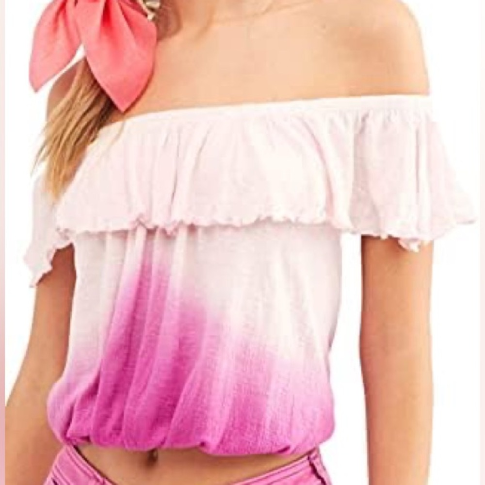 Free People Cora Lee Off the Shoulder Top - Begonia Combo